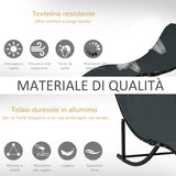easycomfort set 2 sdraio da giardino pieghevoli lettino prendisole in alluminio e textilene 61x165x63cm 33163