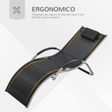 easycomfort easycomfort lettino prendisole in alluminio sedia sdraio da giardino in textilene con poggiatesta rimovibile