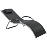 easycomfort easycomfort lettino prendisole in alluminio sedia sdraio da giardino in textilene con poggiatesta rimovibile