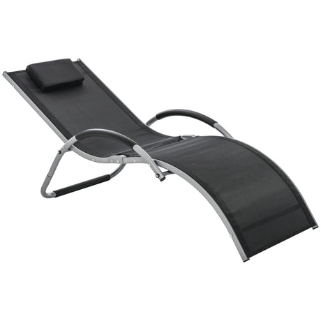 easycomfort easycomfort lettino prendisole in alluminio sedia sdraio da giardino in textilene con poggiatesta rimovibile