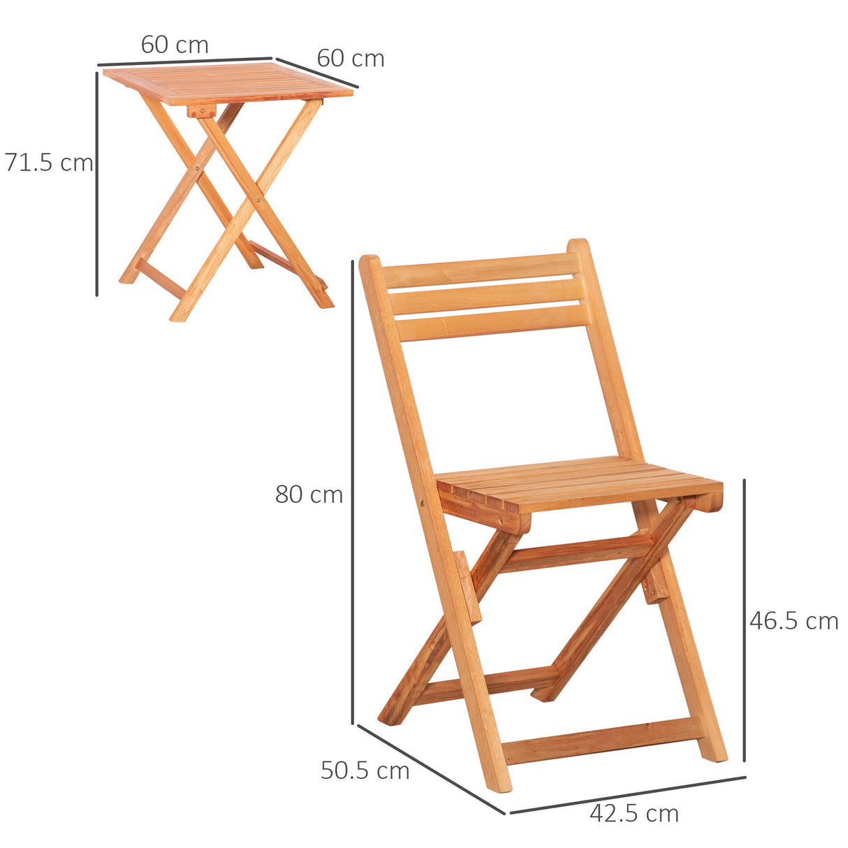 easycomfort set 3 pezzi tavolo e sedie da giardino pieghevoli in legno per esterni terrazzo picnic o campeggio salvaspazio e compatto teak