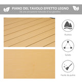 easycomfort easycomfort tavolo da giardino per 8 persone in alluminio tavolo da esterno in plastica per terrazzo e balcone nero e color legno