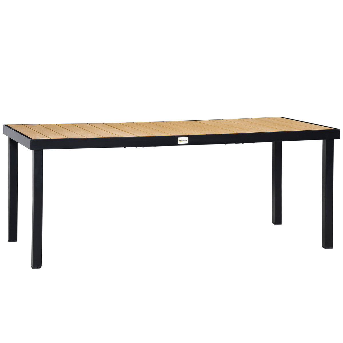 easycomfort easycomfort tavolo da giardino per 8 persone in alluminio tavolo da esterno in plastica per terrazzo e balcone nero e color legno