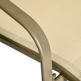 easycomfort set mobili da giardino 4 pezzi salotto da esterno con 2 sedie 1 divanetto e 1 tavolino da caffe in metallo e texteline kaki