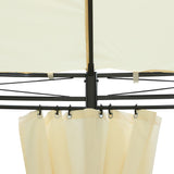 easycomfort gazebo da giardino rotondo con doppio tettuccio cinghie e tende o3.5x2.8m bianco