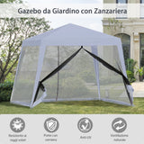 easycomfort easycomfort gazebo da giardino 3x3m con zanzariera copertura in poliestere e struttura in metallo grigio