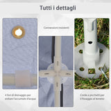 easycomfort easycomfort gazebo da giardino 3x3m con zanzariera copertura in poliestere e struttura in metallo grigio