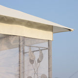 easycomfort easycomfort gazebo da esterno o giardino 3x3m con zanzariera telaio in acciaio e doppio tettuccio bianco