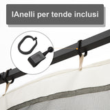 easycomfort zanzariera per gazebo tende di ricambio universale con cerniere 302x207cm nero beige