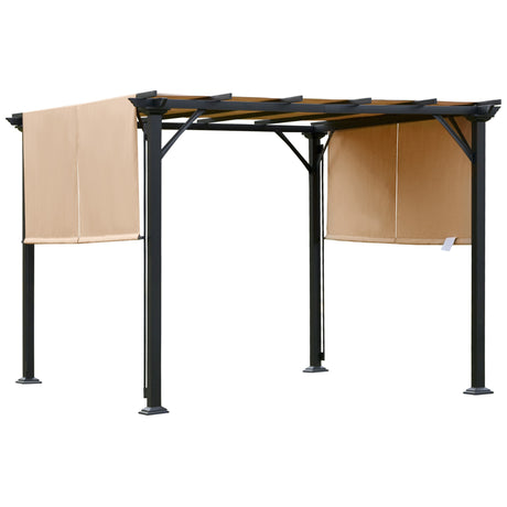 easycomfort pergola gazebo da giardino in acciaio tende regolabili 305x305x220cm