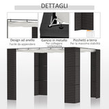 easycomfort easycomfort gazebo pergola da giardino 3x3m con tenda scorrevole struttura in metallo e rattan pe nero