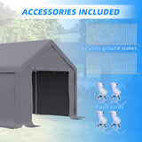 easycomfort tendone da giardino per feste con porte a cerniera e pannelli removibili 8x4m grigio scuro