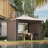 easycomfort gazebo da giardino 3x3 m con tenda parasole laterale altezza 288 cm cachi