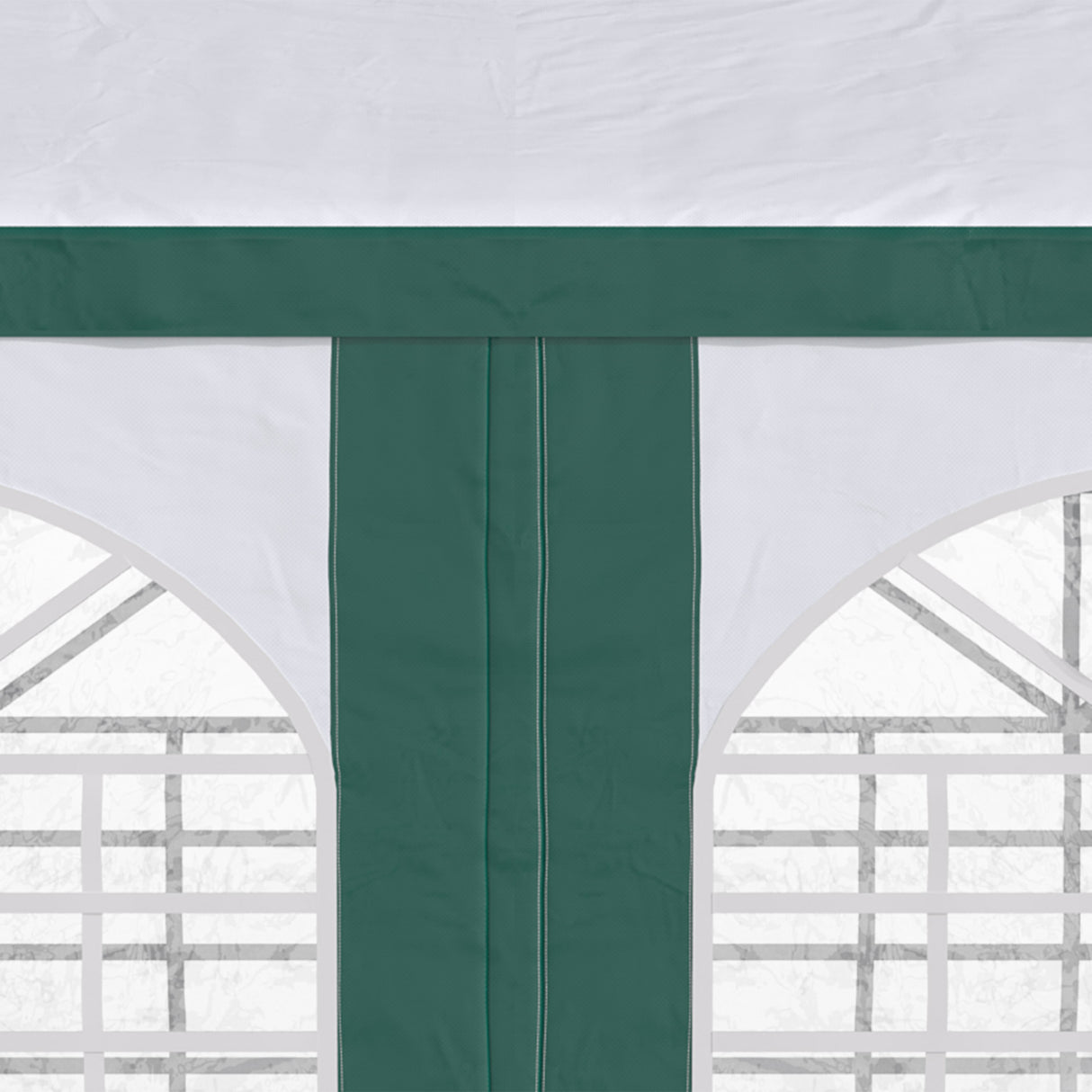 easycomfort tendone da giardino 4x3m per 12 persone con doppio ingresso bianco e verde