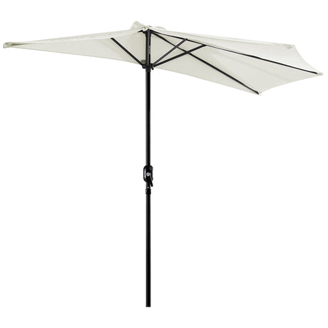 easycomfort easycomfort ombrellone semicircolare impermeabile protezione uv bianco 269 x 138 x 236cm