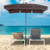 easycomfort easycomfort ombrellone parasole rettangolare con palo inclinabile in poliestere 200 125 235cm marrone