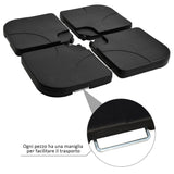 easycomfort easycomfort set 4pz base per ombrellone da giardino in plastica 50 50 7.5cm