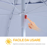 easycomfort easycomfort ombrellone da spiaggia tenda parasole 2 in 1 protezione uv 50 in poliestere ferro con borsa di trasporto