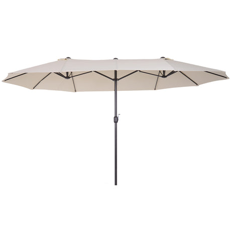 easycomfort easycomfort ombrellone doppio tettuccio da esterni anti uv 460 x 270 x 240 beige marrone