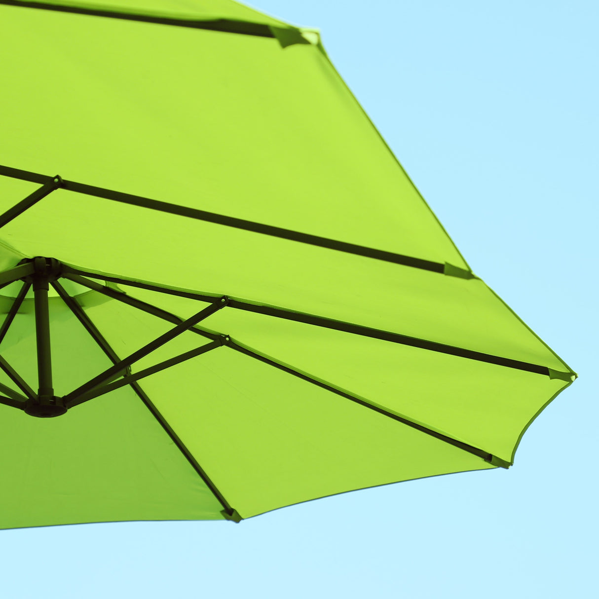 easycomfort easycomfort ombrellone da giardino doppio con apertura a manovella in acciaio e poliestere 460x270x240 cm verde chiaro