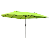 easycomfort easycomfort ombrellone da giardino doppio con apertura a manovella in acciaio e poliestere 460x270x240 cm verde chiaro