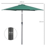 easycomfort easycomfort ombrellone da giardino inclinabile spiaggia alluminio e poliestere 2.7 2.35m verde scuro