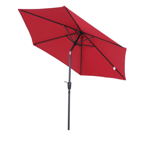 easycomfort easycomfort ombrellone da giardino inclinabile apertura a manovella 2.7x2.35m rosso scuro
