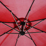 easycomfort easycomfort ombrellone da giardino a braccio 3x2 4 m con manovella e 8 strisce led a energia solare rosso scuro