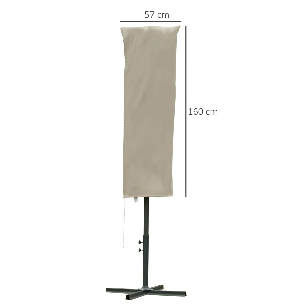 easycomfort easycomfort copertura per ombrellone impermeabile antistrappo cachi 57x160cm