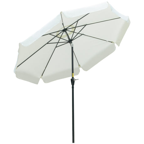easycomfort ombrellone da giardino e terrazza o2.7x2.5 m rotondo con testa inclinabile e resistente ai raggi uv 50+ beige