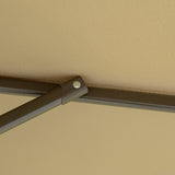 easycomfort ombrellone a braccio da esterni 2.7x2.7 cm con tettuccio regolabile a 2 livelli e base a croce marrone