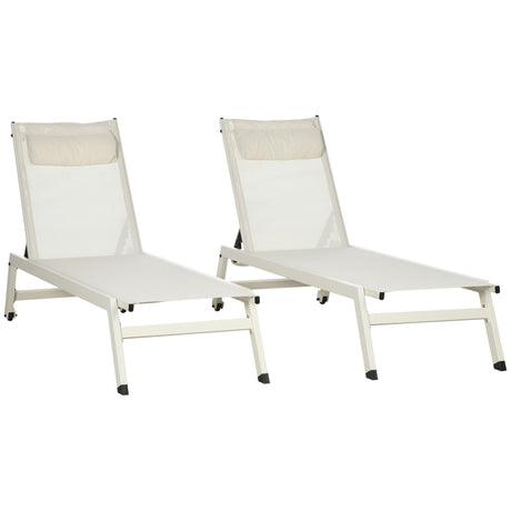 easycomfort easycomfort chaise longue lettino prendisole reclinabile 2pz in alluminio e poliestere 55x195x30 cm beige