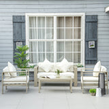 easycomfort easycomfort set giardino 4 pezzi con divanetto 2 poltrone e tavolino con cuscini sfoderabili oro