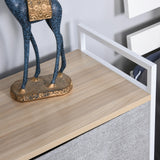easycomfort easycomfort cassettiera in metallo bianco e legno con 5 cassetti pieghevoli e rimovibili in tessuto grigio 83lx 29p x 77acm ean 8054144134062