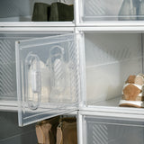 easycomfort easycomfort mobile scarpiera modulare salvaspazio 18 cubi 28x36x21 cm in plastica pp bianco