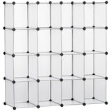 easycomfort easycomfort mobile scarpiera modulare salvaspazio 16 cubi 30x30x30 cm in acciaio e pp 125x32x125 cm trasparente