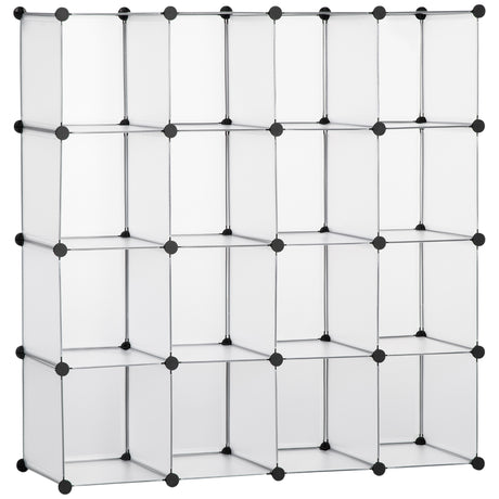 easycomfort easycomfort mobile scarpiera modulare salvaspazio 16 cubi 30x30x30 cm in acciaio e pp 125x32x125 cm trasparente