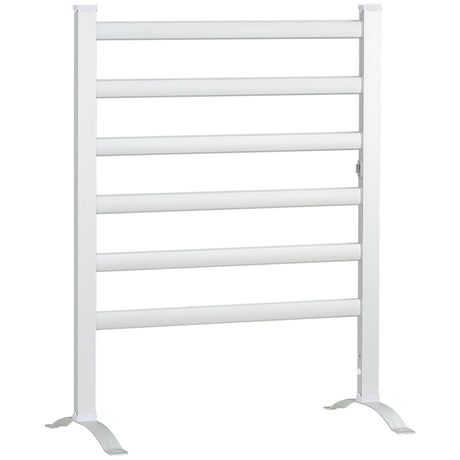 easycomfort scaldasalviette elettrico da 140w a 6 barre con temperatura 45 c 55 c in alluminio 69x36x90 cm argento