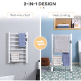 easycomfort easycomfort scaldasalviette elettrico a 8 barre con timer e controllo temperatura 50x45x80 cm bianco