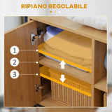 easycomfort easycomfort appendiabiti in acciaio e legno stile industriale con scarpiera e ripiani 80x40x180cm