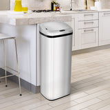 easycomfort easycomfort cestino dei rifiuti rettangolare in acciaio inox con sensore a infrarossi 50l ean 8054144133935