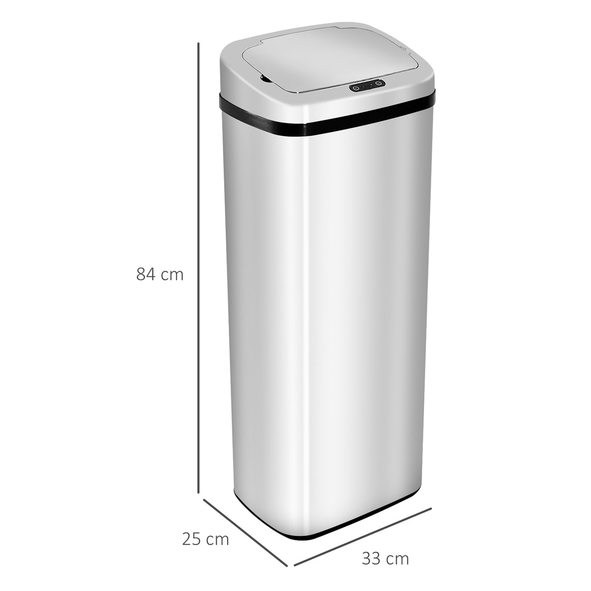 easycomfort easycomfort cestino dei rifiuti rettangolare in acciaio inox con sensore a infrarossi 50l ean 8054144133935