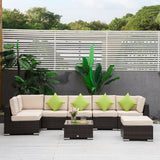 easycomfort easycomfort mobili da giardino in rattan e alluminio set 8 pezzi salotto da giardino componibile con divani e tavolino da esterno