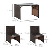 easycomfort easycomfort set mobili da giardino in rattan 5pz tavolo pranzo 4 sedie con cuscini
