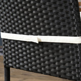 easycomfort set da giardino con tavolo e 4 sedie da esterno in acciaio e rattan pe nero