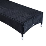 easycomfort easycomfort set mobili da giardino 2 sedie a sdraio e tavolino 3pz lettino prendisole rotelle reclinabile rattan nero