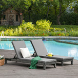 easycomfort easycomfort set 2 sdraio da giardino in pe rattan con cuscino imbottito grigio