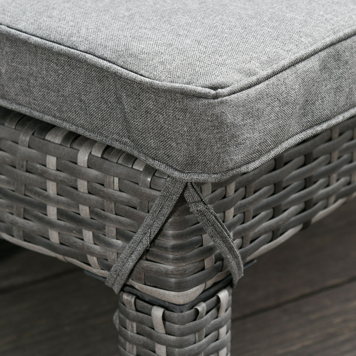 easycomfort easycomfort set 2 sdraio da giardino in pe rattan con cuscino imbottito grigio