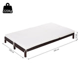 easycomfort easycomfort lettino sdraio prendisole a 2 posti in pe rattan marrone con materassino bianco