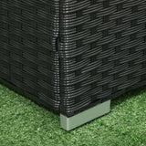 easycomfort baule da giardino in rattan e acciaio con coperchio 95x60x53cm nero